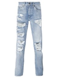 джинсы с рваной отделкой Off-White
