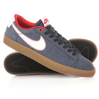 Кеды кроссовки низкие Nike Blazer Low Gt Obsdian White Unversity/Red Lighter