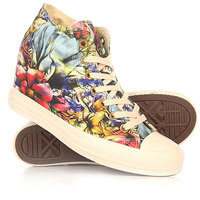 Кеды кроссовки высокие женские Converse Chuck Taylor Lux Mid Egret/Multi