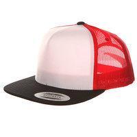 Бейсболка с сеткой Yupoong 6005FW Black/White/Red