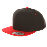 Бейсболка с прямым козырьком Yupoong 6007T Red/Black