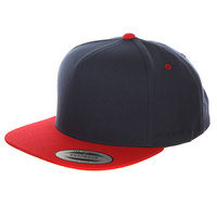 Бейсболка с прямым козырьком Yupoong 6007T Navy/Red