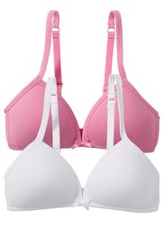 Бюстгальтер (2 шт.) (светло-серый меланж/сиреневый) Bonprix