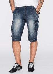 Джинсовые бермуды Regular Fit (темно-синий «потертый») Bonprix