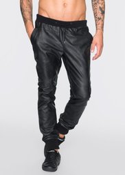 Брюки Slim Fit Straight из искусственной кожи (черный) Bonprix