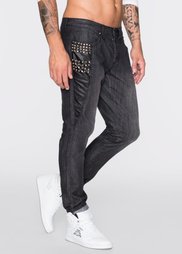 Джинсы Regular Fit Tapered, длина (в дюймах) 32 (антрацитовый деним «потертый») Bonprix