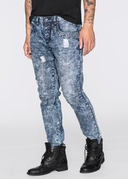 Джинсы Loose Fit Tapered, длина (в дюймах) 32 (темно-синий «потертый») Bonprix