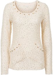 Пуловер (серебристый/черный) Bonprix