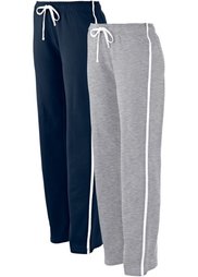Трикотажные брюки для бега (2 шт.) (черный + светло-серый меланж) Bonprix