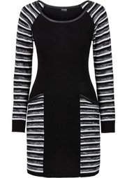 Вязаное платье (серый меланж/цвет белой шерсти) Bonprix