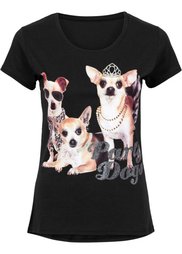 Футболка с блеском (красная ягода с рисунком) Bonprix