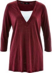 Футболка 2 в 1 с рукавом 3/4 (индиго) Bonprix