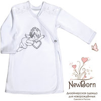 Крестильная рубашка с шитьем, р-р 86,  NewBorn, белый