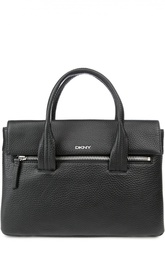 Кожаная сумка-тоут с карманом на молнии DKNY