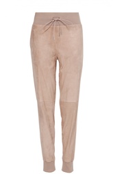 Замшевые брюки прямого кроя с эластичным поясом и манжетами Ralph Lauren