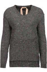 Пуловер с удлиненной спинкой и V-образным вырезом No. 21
