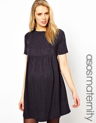 Жаккардовое платье с присборенной юбкой для беременных ASOS Maternity