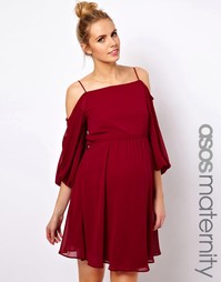 Короткое платье для беременных с открытыми плечами ASOS Maternity