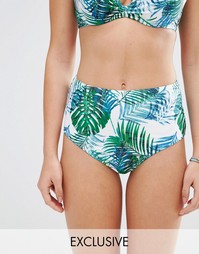 Wolf &amp; Whistle Tropical High Waist Bikini Bottom - Мульти