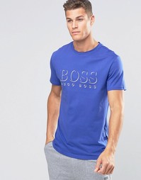 Футболка классического кроя с логотипом Hugo Boss - Синий