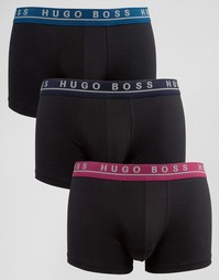 Набор из 3 эластичных хлопковых боксеров‑брифов Hugo Boss - Черный