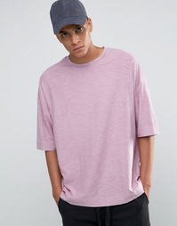 Свободная розовая футболка ASOS - Розовый мел