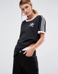 adidas Originals California Three Stripe T-Shirt - Черный