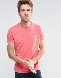 Меланжевая футболка с круглым вырезом Hilfiger Denim - Красный