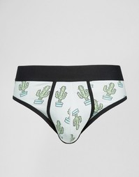 Трусы с принтом кактусов ASOS - Серый