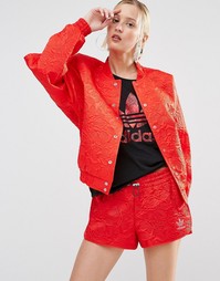 adidas Originals Bonded Lace Oversized Bomber Jacket - Ярко-красный