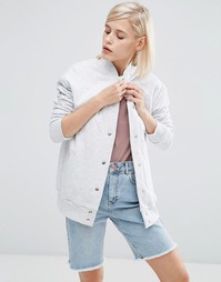 Стеганая куртка‑пилот ASOS - Серый меланж