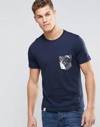 Темно-синяя футболка классического кроя с цветочным принтом Tommy Hilf