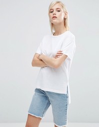 Футболка с асимметричной кромкой ASOS - Белый