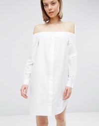 Хлопковое платье-рубашка ASOS - Белый