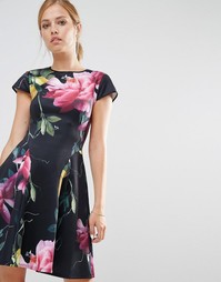 Короткое приталенное платье с цветочным принтом Ted Baker Allisia