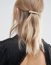 Блестящая заколка для волос с прямоугольником DesignB London - Золотой
