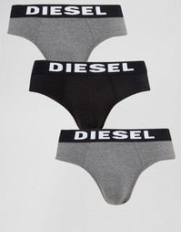 3 трусов в полоску с логотипом на поясе Diesel - Черный