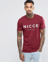 Футболка с логотипом Nicce London - Burgundy