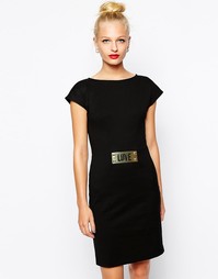 Платье с пластиной Love Love Moschino - Черный