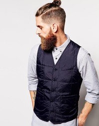 Стеганый жилет узкого кроя ASOS - Темно-синий