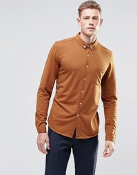 Трикотажная рубашка цвета ржавчины с длинными рукавами ASOS