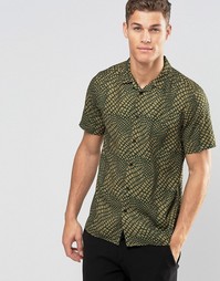 ASOS Drapey Shirt In Crocodile Print In Regular Fit - Кэмел