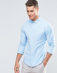 Синяя оксфордская рубашка с длинными рукавами ASOS - Синий