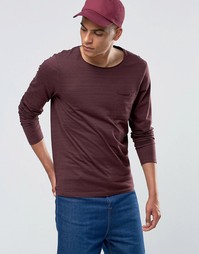 Лонгслив с необработанным краем Selected Homme - Burgandy