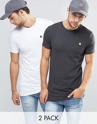 2 супердлинные футболки с логотипом ASOS - СКИДКА 15%