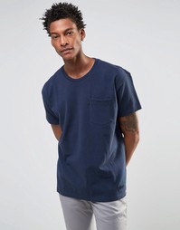 Темно-синяя футболка прямого кроя с карманом Levis Line 8