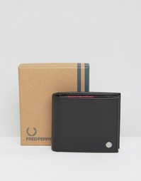 Складывающийся вдвое кожаный бумажник с подкладкой в клетку Fred Perry