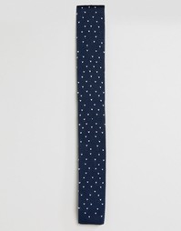 Темно-синий трикотажный галстук в крапинку ASOS - Темно-синий