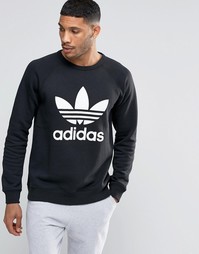Свитшот с круглым вырезом Adidas Originals Trefoil AY7791 - Черный