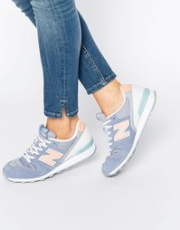 Замшевые кроссовки с серой и розовой отделкой New Balance 996